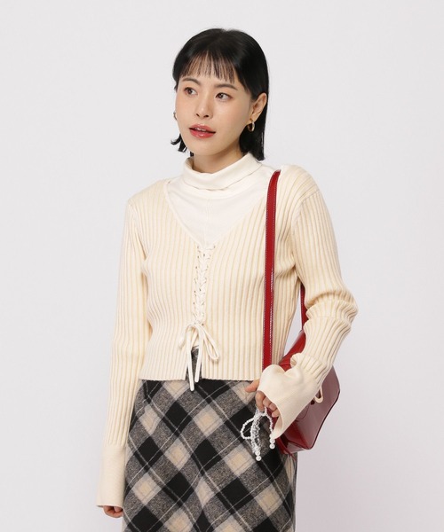 3.3 Field Trip （3.3フィールドトリップ）の「3.3 Field Trip／リブニットカーデ（カーディガン/ボレロ・レディース・グレー/アイボリー・FREE）」の22枚目の写真