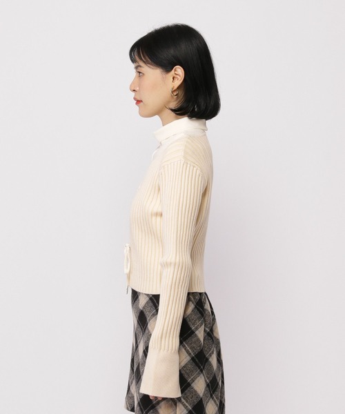 3.3 Field Trip （3.3フィールドトリップ）の「3.3 Field Trip／リブニットカーデ（カーディガン/ボレロ・レディース・グレー/アイボリー・FREE）」の18枚目の写真