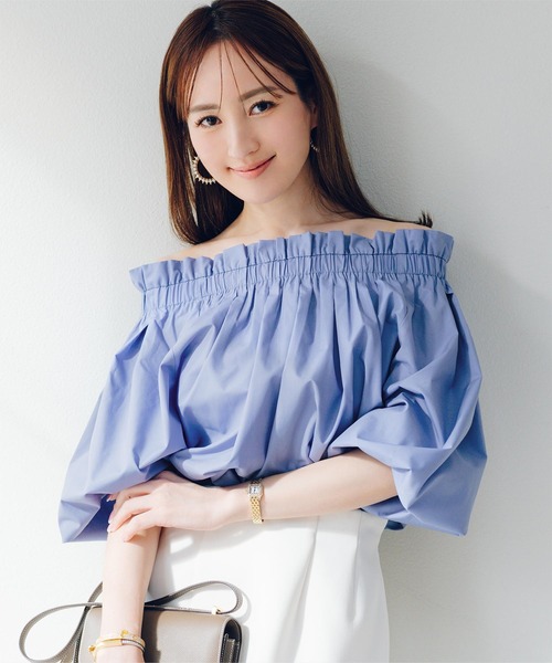 フリルオフショルダーボリュームブラウス（シャツ/ブラウス）｜ur 
