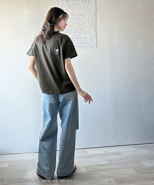 sanrio(サンリオ)の「【Sanrio characters/サンリオキャラクターズ】大人っぽく推せる。綿100%バックサンリオキャラ刺繍半袖コンパクトTシャツ(半袖)(Tシャツ/カットソー・レディース・ホワイト/オートミール/チャコール・X-LARGE/SMALL/MEDIUM/LARGE)」の15枚目の写真