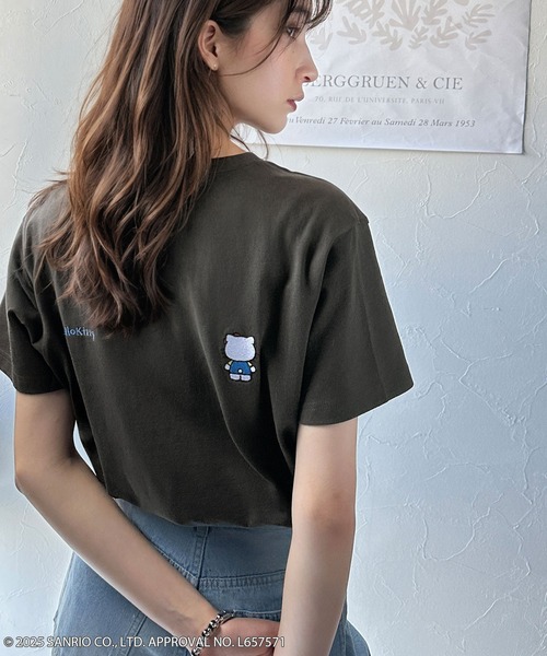 sanrio(サンリオ)の「【Sanrio characters/サンリオキャラクターズ】大人っぽく推せる。綿100%バックサンリオキャラ刺繍半袖コンパクトTシャツ(半袖)(Tシャツ/カットソー・レディース・ホワイト/オートミール/チャコール・X-LARGE/SMALL/MEDIUM/LARGE)」の12枚目の写真