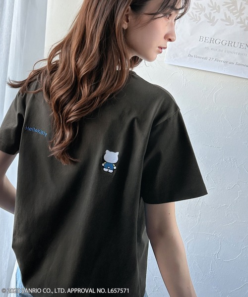 sanrio(サンリオ)の「【Sanrio characters/サンリオキャラクターズ】大人っぽく推せる。綿100%バックサンリオキャラ刺繍半袖コンパクトTシャツ(半袖)(Tシャツ/カットソー・レディース・ホワイト/オートミール/チャコール・X-LARGE/SMALL/MEDIUM/LARGE)」の13枚目の写真