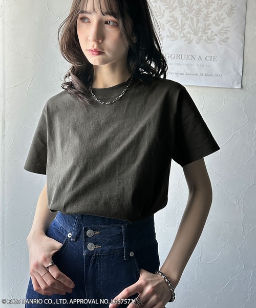 sanrio(サンリオ)の「【Sanrio characters/サンリオキャラクターズ】大人っぽく推せる。綿100%バックサンリオキャラ刺繍半袖コンパクトTシャツ(半袖)(Tシャツ/カットソー・レディース・ホワイト/オートミール/チャコール・X-LARGE/SMALL/MEDIUM/LARGE)」の16枚目の写真