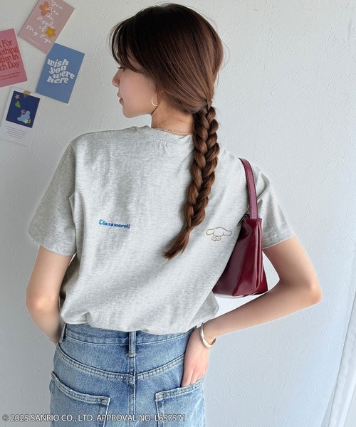 sanrio(サンリオ)の「【Sanrio characters/サンリオキャラクターズ】大人っぽく推せる。綿100%バックサンリオキャラ刺繍半袖コンパクトTシャツ(半袖)(Tシャツ/カットソー・レディース・ホワイト/オートミール/チャコール・X-LARGE/SMALL/MEDIUM/LARGE)」の22枚目の写真