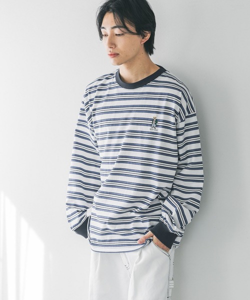 LOWRYS FARM（ローリーズファーム）の「ＴＥＤＤＹＢＥＡＲマルチボーダーＬＳ　 290284（Tシャツ/カットソー・メンズ・ブラック/ブルー・MEDIUM/LARGE）」の2枚目の写真