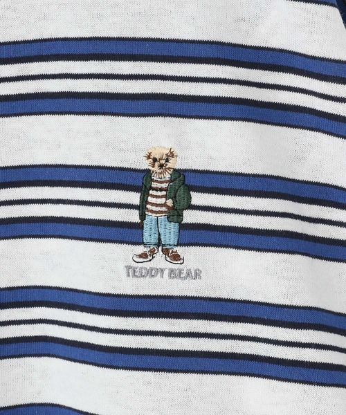 LOWRYS FARM（ローリーズファーム）の「ＴＥＤＤＹＢＥＡＲマルチボーダーＬＳ　 290284（Tシャツ/カットソー・メンズ・ブラック/ブルー・MEDIUM/LARGE）」の11枚目の写真