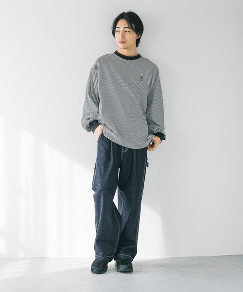 LOWRYS FARM（ローリーズファーム）の「ＴＥＤＤＹＢＥＡＲマルチボーダーＬＳ　 290284（Tシャツ/カットソー・メンズ・ブラック/ブルー・MEDIUM/LARGE）」の13枚目の写真