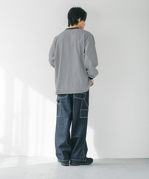 LOWRYS FARM（ローリーズファーム）の「ＴＥＤＤＹＢＥＡＲマルチボーダーＬＳ　 290284（Tシャツ/カットソー・メンズ・ブラック/ブルー・MEDIUM/LARGE）」の14枚目の写真