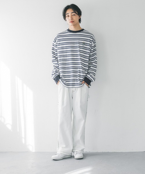 LOWRYS FARM（ローリーズファーム）の「ＴＥＤＤＹＢＥＡＲマルチボーダーＬＳ　 290284（Tシャツ/カットソー・メンズ・ブラック/ブルー・MEDIUM/LARGE）」の19枚目の写真