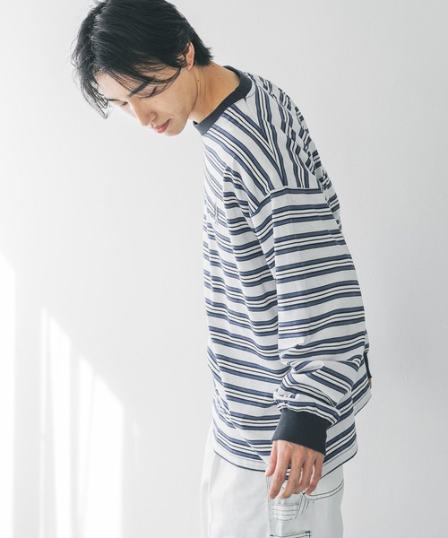 LOWRYS FARM（ローリーズファーム）の「ＴＥＤＤＹＢＥＡＲマルチボーダーＬＳ　 290284（Tシャツ/カットソー・メンズ・ブラック/ブルー・MEDIUM/LARGE）」の21枚目の写真