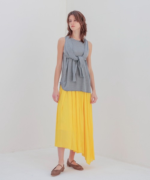 DRESSLAVE(ドレスレイブ)の「random tack asymmetry skirt(ランダムタックアシンメトリースカート)(スカート・レディース・イエロー/ブルー・38)」の7枚目の写真