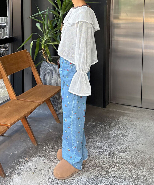 HELLO.SANFRANCISCO（ハローサンフランシスコ）の「【HELLO.SANFRANCISCO/ハローサンフランシスコ】メッシュレースボレロブラウス（シャツ/ブラウス・レディース・オフホワイト/ブラック/ピンク/イエロー・ONE SIZE）」の11枚目の写真