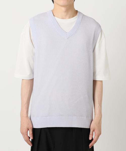 B.C STOCK（ベーセーストック）の「【Deux Allures/ドゥ アリュール】シアーハリヌキテレコベスト（ベスト・メンズ・サックスブルー/カーキ/ブラック・FREE）」の8枚目の写真