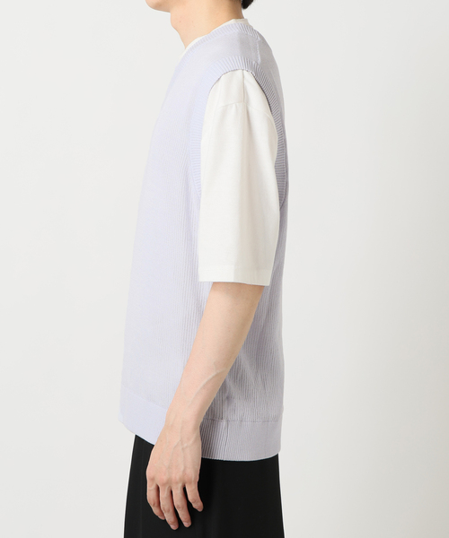 B.C STOCK（ベーセーストック）の「【Deux Allures/ドゥ アリュール】シアーハリヌキテレコベスト（ベスト・メンズ・サックスブルー/カーキ/ブラック・FREE）」の9枚目の写真