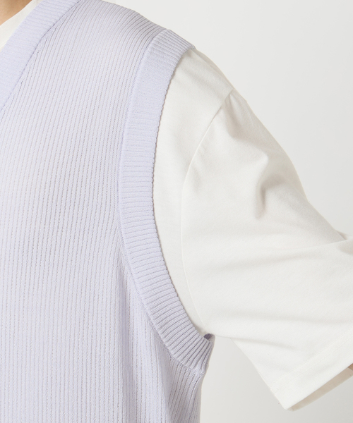 B.C STOCK（ベーセーストック）の「【Deux Allures/ドゥ アリュール】シアーハリヌキテレコベスト（ベスト・メンズ・サックスブルー/カーキ/ブラック・FREE）」の13枚目の写真