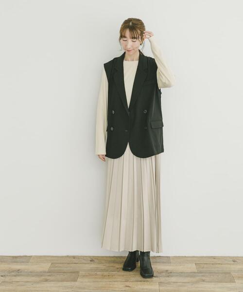 ITEMS URBANRESEARCH(アイテムズ アーバンリサーチ)の「ダブルブレストジレ(ベスト・レディース・ブラック/キャメル・FREE)」の10枚目の写真