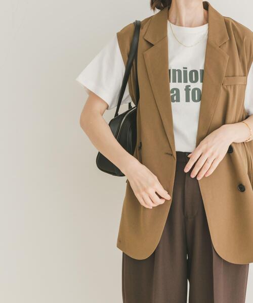 ITEMS URBANRESEARCH(アイテムズ アーバンリサーチ)の「ダブルブレストジレ(ベスト・レディース・ブラック/キャメル・FREE)」の14枚目の写真