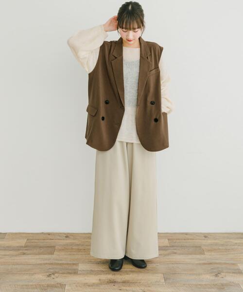 ITEMS URBANRESEARCH(アイテムズ アーバンリサーチ)の「ダブルブレストジレ(ベスト・レディース・ブラック/キャメル・FREE)」の7枚目の写真