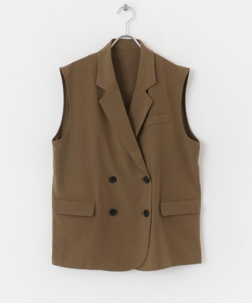 ITEMS URBANRESEARCH(アイテムズ アーバンリサーチ)の「ダブルブレストジレ(ベスト・レディース・ブラック/キャメル・FREE)」の19枚目の写真