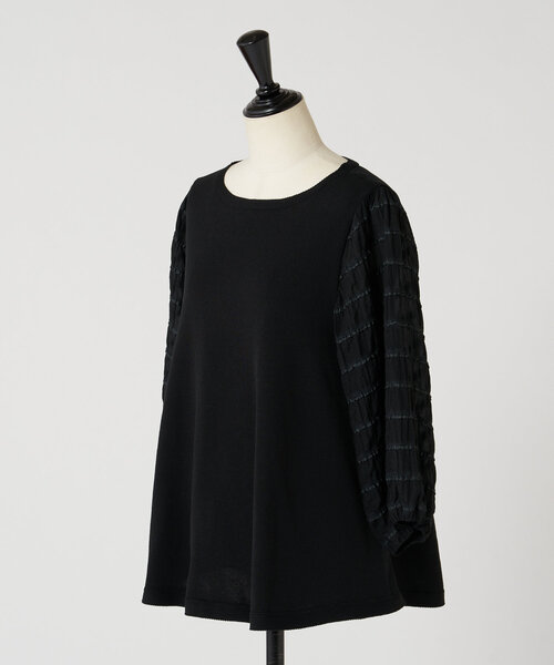 BEARDSLEY ビアズリー ニット 黒 ブラック ビアズリー BEARDSLEY ニットコンビドルマンブラウス （black
