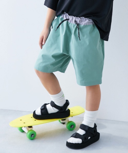 devirock(デビロック)の「シワになりにくい ウエスト切り替え ハーフパンツ(その他パンツ・キッズ・グリーン系/ベージュ系/スミクロ/ダークオリーブ/ブルーグレー/ダークオレンジ・160cm/150cm/140cm/130cm/120cm/110cm/100cm)」の5枚目の写真