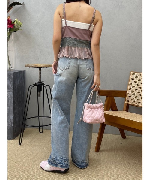 EVRIS（エヴリス）の「カットアウトワイドデニムパンツ（デニムパンツ・レディース・インディゴブルー/ライトブルー・MEDIUM/SMALL）」の17枚目の写真