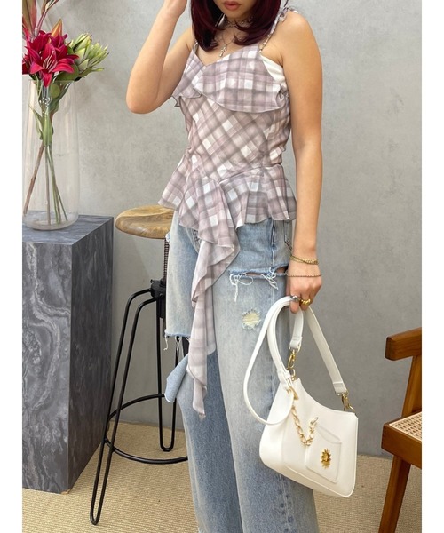 EVRIS（エヴリス）の「カットアウトワイドデニムパンツ（デニムパンツ・レディース・インディゴブルー/ライトブルー・MEDIUM/SMALL）」の12枚目の写真