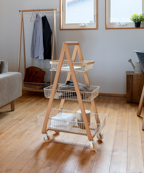 journal standard Furniture （ジャーナルスタンダードファニチャー）の「《WEB限定》【Mash/マッシュ】LIV carry basket wagon-M　バスケットワゴン（家具・レディース・ホワイト/チャコールグレー・FREE）」の2枚目の写真