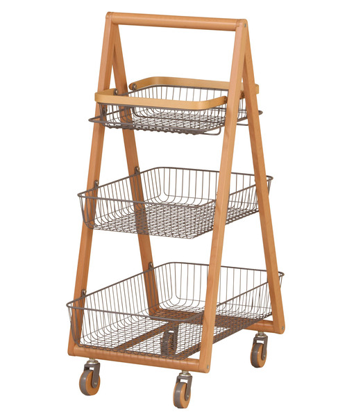 journal standard Furniture （ジャーナルスタンダードファニチャー）の「《WEB限定》【Mash/マッシュ】LIV carry basket wagon-M　バスケットワゴン（家具・レディース・ホワイト/チャコールグレー・FREE）」の3枚目の写真