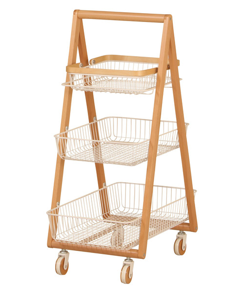 journal standard Furniture （ジャーナルスタンダードファニチャー）の「《WEB限定》【Mash/マッシュ】LIV carry basket wagon-M　バスケットワゴン（家具・レディース・ホワイト/チャコールグレー・FREE）」の4枚目の写真