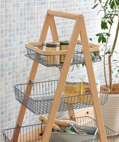 journal standard Furniture （ジャーナルスタンダードファニチャー）の「《WEB限定》【Mash/マッシュ】LIV carry basket wagon-M　バスケットワゴン（家具・レディース・ホワイト/チャコールグレー・FREE）」の6枚目の写真