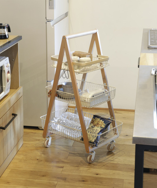 journal standard Furniture （ジャーナルスタンダードファニチャー）の「《WEB限定》【Mash/マッシュ】LIV carry basket wagon-M　バスケットワゴン（家具・レディース・ホワイト/チャコールグレー・FREE）」の8枚目の写真