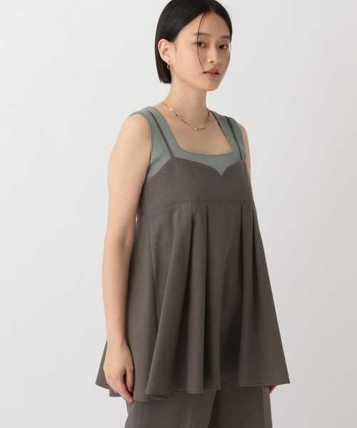 A part by（アパートバイ）の「リネンライクキャミソール（キャミソール・レディース・ライトグリーン/チャコールグレー/ライトベージュ・FREE）」の7枚目の写真