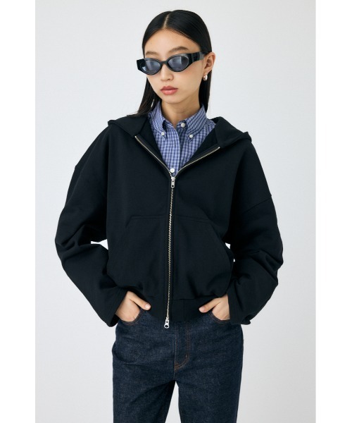MOUSSY(マウジー)の「ZIP UP フ―ディー(スウェット・レディース・杢グレー/ブラック・FREE)」の4枚目の写真