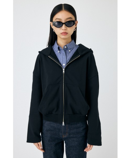 MOUSSY(マウジー)の「ZIP UP フ―ディー(スウェット・レディース・杢グレー/ブラック・FREE)」の5枚目の写真