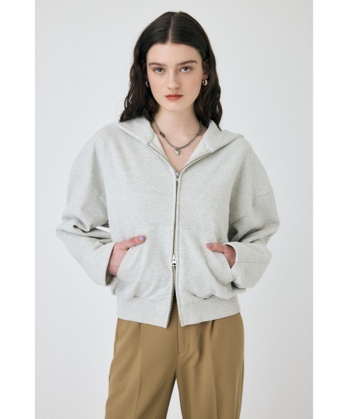 MOUSSY(マウジー)の「ZIP UP フ―ディー(スウェット・レディース・杢グレー/ブラック・FREE)」の12枚目の写真