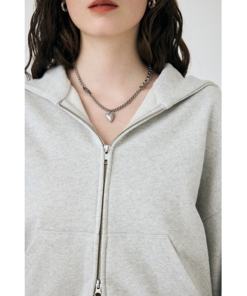 MOUSSY(マウジー)の「ZIP UP フ―ディー(スウェット・レディース・杢グレー/ブラック・FREE)」の16枚目の写真