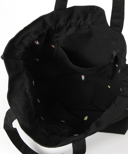 tiny tiny（ティニーティニー）の「刺繍リボントートバッグ[tiny tiny(ティニーティニー)]（トートバッグ・レディース・パープル/アイボリー/ブラック・0）」の10枚目の写真