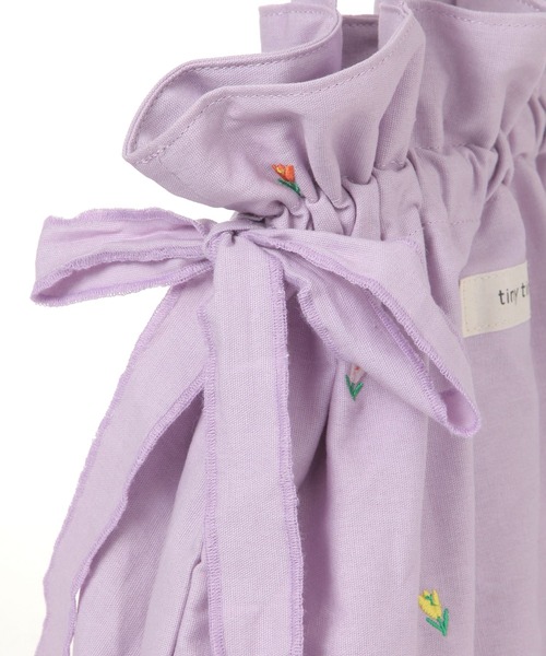 tiny tiny（ティニーティニー）の「刺繍リボントートバッグ[tiny tiny(ティニーティニー)]（トートバッグ・レディース・パープル/アイボリー/ブラック・0）」の14枚目の写真