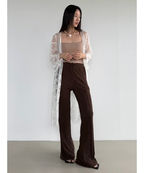 Didot.showroom(ディドット ショールーム)の「【DIDOT.】リンクルセンタープレスフレアパンツ(その他パンツ・レディース・ブラウン/ベージュ/ブルー/ブラック・FREE)」の3枚目の写真