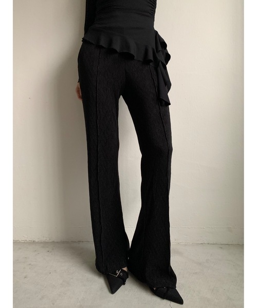 Didot.showroom(ディドット ショールーム)の「【DIDOT.】リンクルセンタープレスフレアパンツ(その他パンツ・レディース・ブラウン/ベージュ/ブルー/ブラック・FREE)」の2枚目の写真