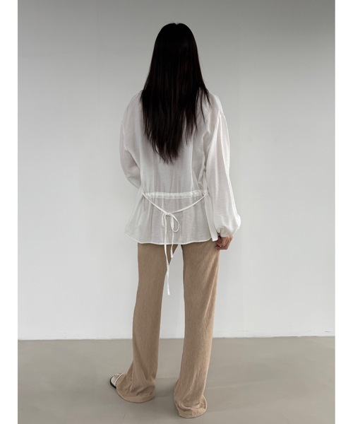 Didot.showroom(ディドット ショールーム)の「【DIDOT.】リンクルセンタープレスフレアパンツ(その他パンツ・レディース・ブラウン/ベージュ/ブルー/ブラック・FREE)」の14枚目の写真