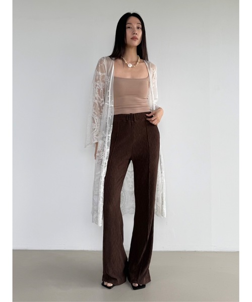 Didot.showroom(ディドット ショールーム)の「【DIDOT.】リンクルセンタープレスフレアパンツ(その他パンツ・レディース・ブラウン/ベージュ/ブルー/ブラック・FREE)」の8枚目の写真