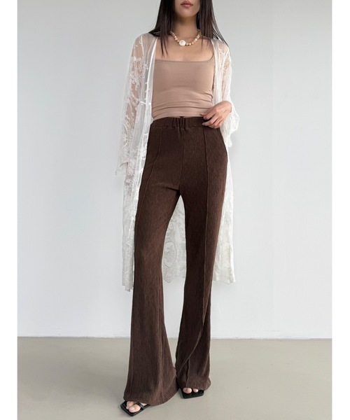 Didot.showroom(ディドット ショールーム)の「【DIDOT.】リンクルセンタープレスフレアパンツ(その他パンツ・レディース・ブラウン/ベージュ/ブルー/ブラック・FREE)」の7枚目の写真