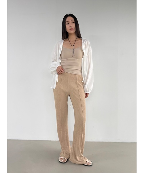 Didot.showroom(ディドット ショールーム)の「【DIDOT.】リンクルセンタープレスフレアパンツ(その他パンツ・レディース・ブラウン/ベージュ/ブルー/ブラック・FREE)」の10枚目の写真
