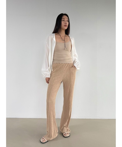 Didot.showroom(ディドット ショールーム)の「【DIDOT.】リンクルセンタープレスフレアパンツ(その他パンツ・レディース・ブラウン/ベージュ/ブルー/ブラック・FREE)」の11枚目の写真