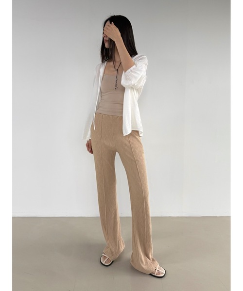 Didot.showroom(ディドット ショールーム)の「【DIDOT.】リンクルセンタープレスフレアパンツ(その他パンツ・レディース・ブラウン/ベージュ/ブルー/ブラック・FREE)」の12枚目の写真