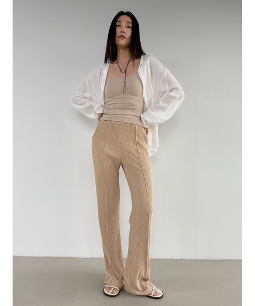 Didot.showroom(ディドット ショールーム)の「【DIDOT.】リンクルセンタープレスフレアパンツ(その他パンツ・レディース・ブラウン/ベージュ/ブルー/ブラック・FREE)」の13枚目の写真