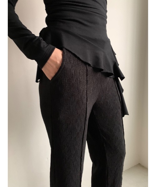 Didot.showroom(ディドット ショールーム)の「【DIDOT.】リンクルセンタープレスフレアパンツ(その他パンツ・レディース・ブラウン/ベージュ/ブルー/ブラック・FREE)」の6枚目の写真