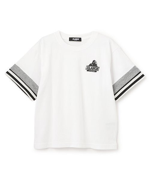 XLARGE KIDS（エクストララージキッズ）の「【人気商品再入荷】【直営店で取り扱い無し】袖レイヤード風半袖Tシャツ（Tシャツ/カットソー・キッズ・ホワイト/レッド/パープル・100cm/110cm/120cm/130cm/140cm）」の2枚目の写真
